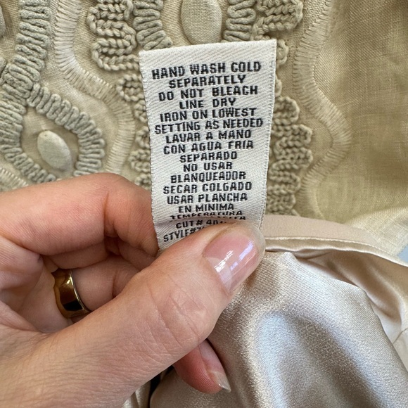 Anthropologie ECI New York 100% Linen Soutache Embroidered Shift Dress Size 2 - Picture 10 of 12